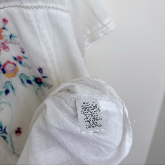 Umgee Womens Large Boho White Embroidery Short Sleeves Crochet Lace White - Picture 11 of 15